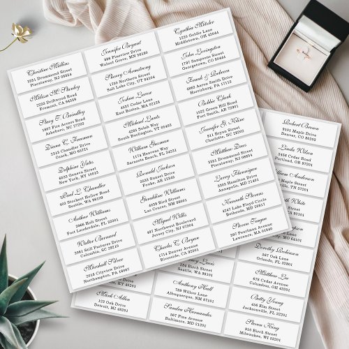 Classic Cursive Font Wedding Guest Address Label