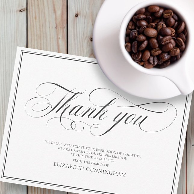 Classic Cursive Script Calligraphy Frame Memorial Postcard (Creator Uploaded)