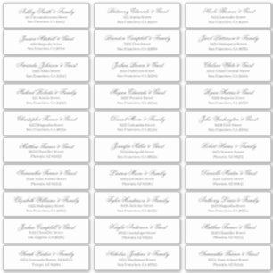 Classic Cursive Script Wedding Guest Names Address Sticker