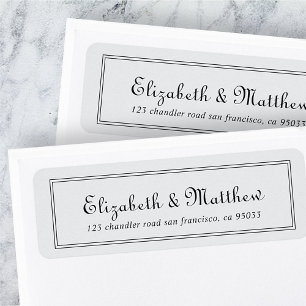 Classic Cursive Script Wedding Return Address Label
