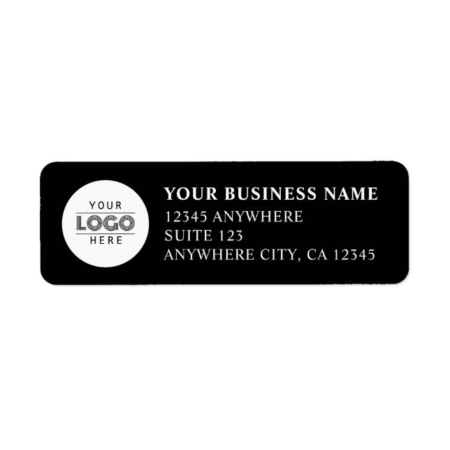 Classic Custom Business Logo Black Company  Label (Front)