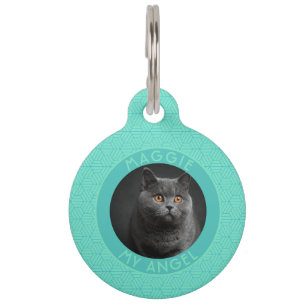Classic Custom Cat Lover Present Hexagon Pet ID Tag