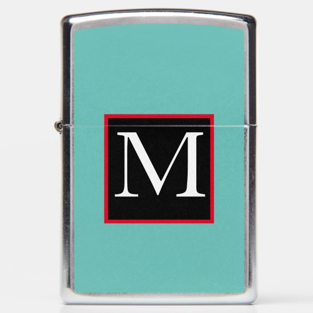 CLASSIC CUSTOM INITIAL BLACK WHITE Zippo Lighter (Front)