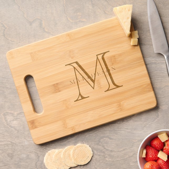 Classic Custom Monogram  Engraved Cutting Board (Cheese)