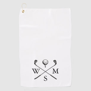 Classic Custom Monogram Initials Golf Towel