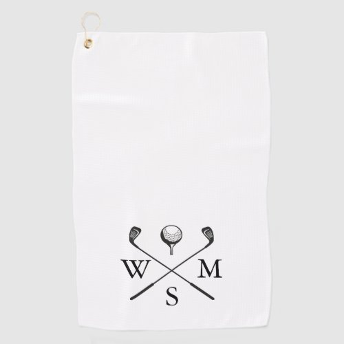 Classic Custom Monogram Initials  Golf Towel