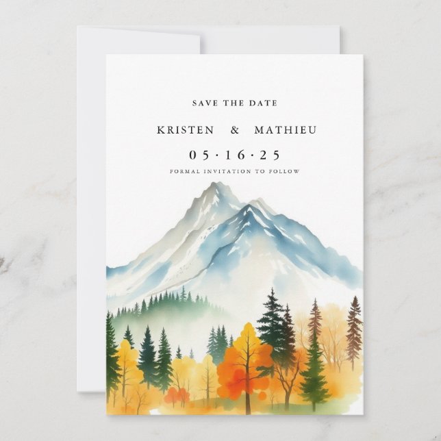 Classic Custom Mountain Save The Date (Front)