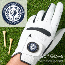 Classic Custom Name Ball Marker Golf Glove Navy