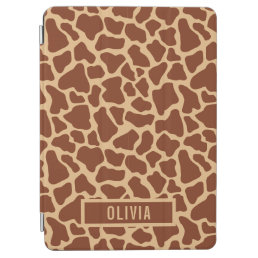 Classic Custom Name Giraffe Animal Print Pattern iPad Air Cover