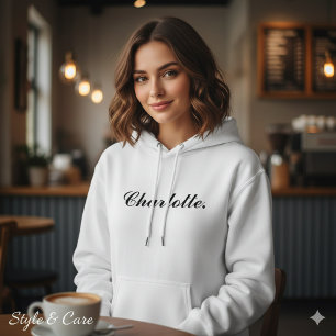 Classic Custom Name Hoodie for Women in Soft Style