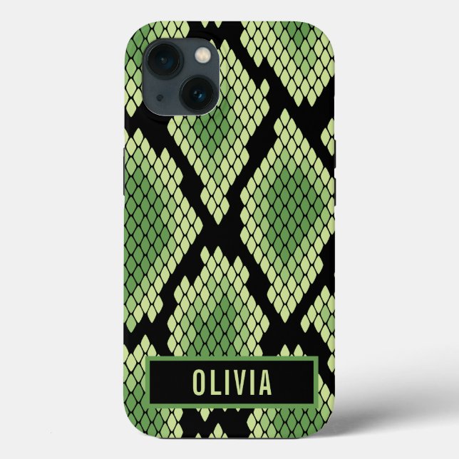 Classic Custom Name Snake Animal Print Pattern Case-Mate iPhone Case (Back)