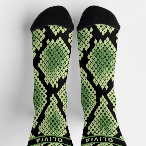 Classic Custom Name Snake Animal Print Pattern Socks