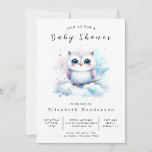 Classic Custom Owl Baby Shower Invitation