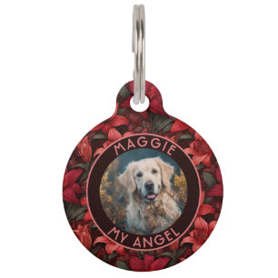 Classic Custom Pet Appreciation Gift Lilies Flower ID Tag