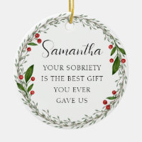 Classic Custom Sobriety Milestone Sober Christmas
