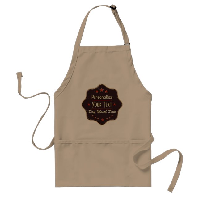 Classic Custom Text Retro Label Adult Apron (Front)