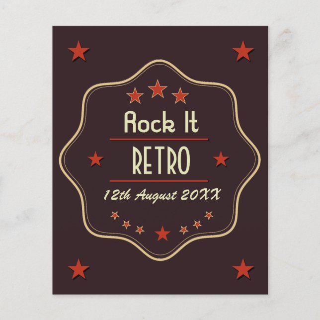 Classic Custom Text Retro Label Flyer (Front)