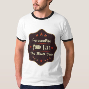 Classic Custom Text Retro Label T-Shirt