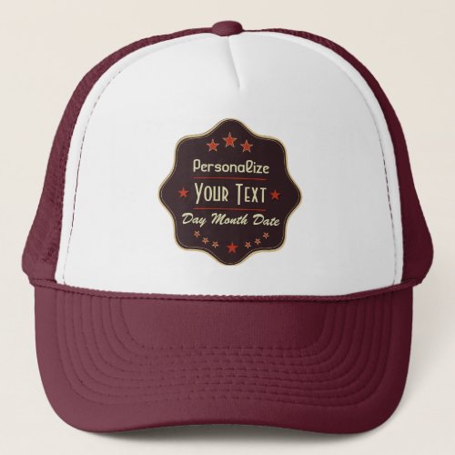 Classic Custom Text Retro Label Trucker Hat