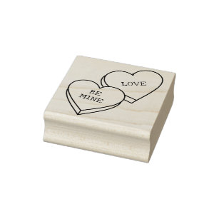 Classic Custom Valentine Candy Hearts Rubber Stamp