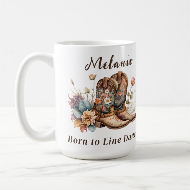 Classic Customizable Born to Line Dance Mug (Left)