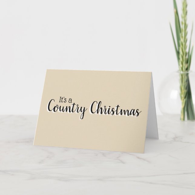 Classic Customizable Country Christmas Beige Holiday Card (Front)
