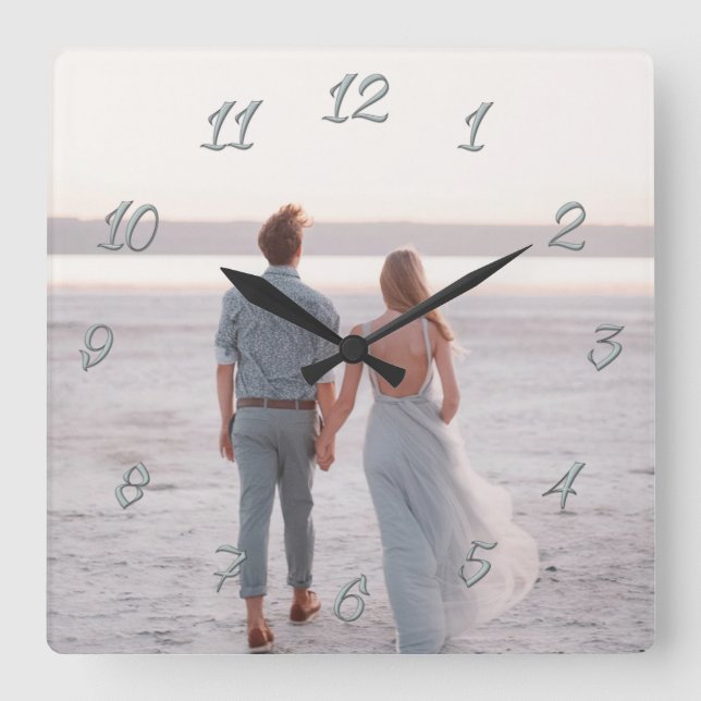 Classic Customizable Photo Gift Square Wall Clock (Front)