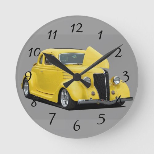 Classic Customized Hot Rod Car Round Clock