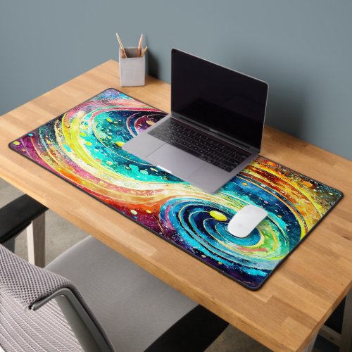 CLASSIC CUSTOMIZED WATERCOLOR OUTER SPACE DESIGN DESK MAT