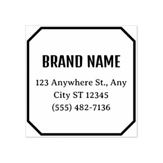 Classic Cut Corner Business Brand Return Address Rubber Stamp