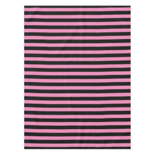 Classic Cute Pink and Black Striped Tablecloth