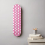 Classic Cute Polka Dot Pink and White Skateboard<br><div class="desc">Polka Dot Pink and White</div>