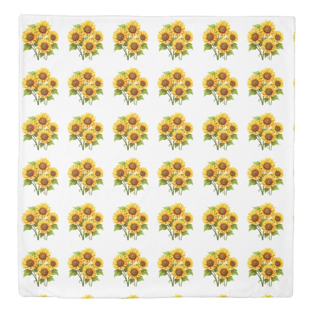 Classic Cute Rustic Boho Sunflower Pattern  Duvet Cover (Front)
