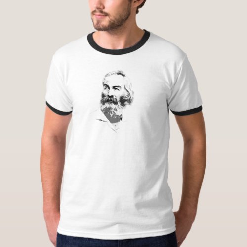 Classic cutout Walt Whitman portrait T_Shirt