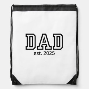 Classic Dad Established Custom Year New Father Drawstring Bag