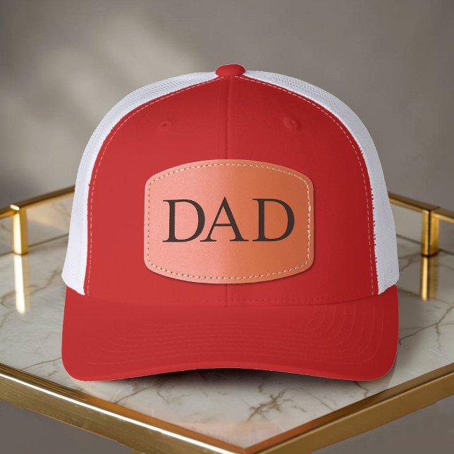 Classic DAD Leather Patch Red Trucker Hat (Creator Uploaded)