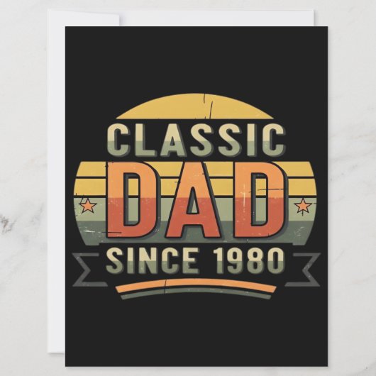 Classic Dad Since 1980  Vintage Retro  (Back)