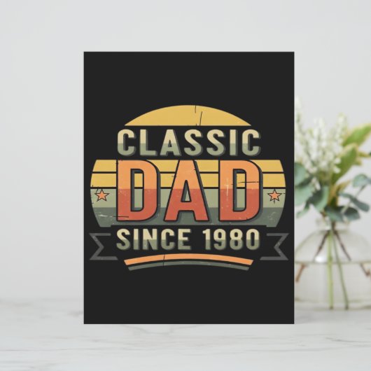 Classic Dad Since 1980  Vintage Retro  (Standing Front)