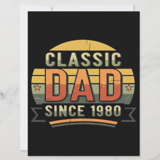 Classic Dad Since 1980  Vintage Retro 