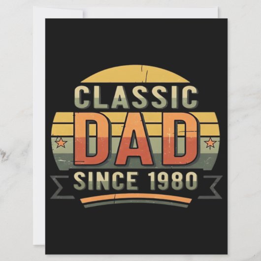 Classic Dad Since 1980  Vintage Retro  (Front)