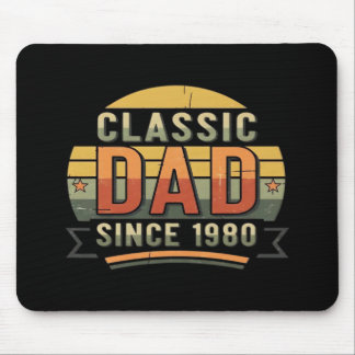 Classic Dad Since 1980  Vintage Retro  Mouse Pad