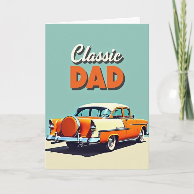 Classic Dad Teal Scene Card (Front)