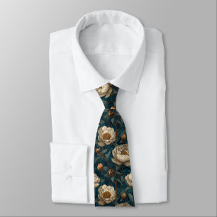 Classic Dads Fathers Day Gifts Peonies Neck Tie