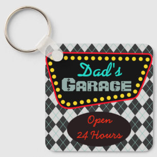 Classic Dad's Garage Keychain Gift