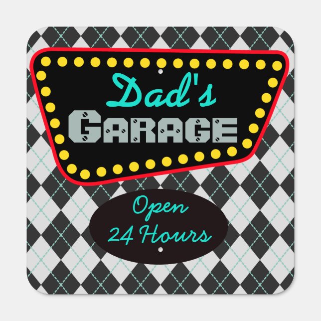 Classic Dad's Garage Parking Sign (Front)