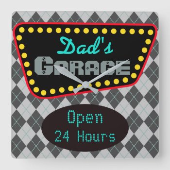 Classic Dad's Garage Wall Clock Gift by suncookiez at Zazzle