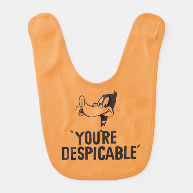 Classic DAFFY DUCK™ "You're Despicable" Baby Bib (Front)