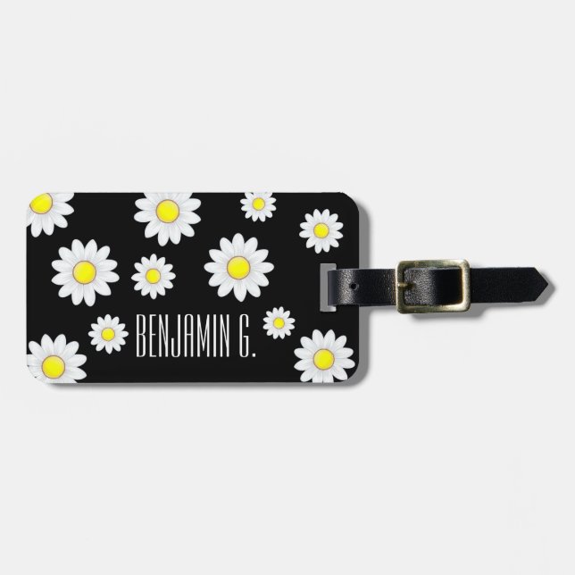 Classic Daisy Flower Luggage Tag (Front Horizontal)