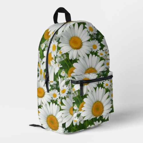Classic daisy pattern white floral fields greenery printed backpack