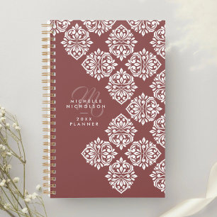 Classic Damask Abstract Chic Geometric Script Planner